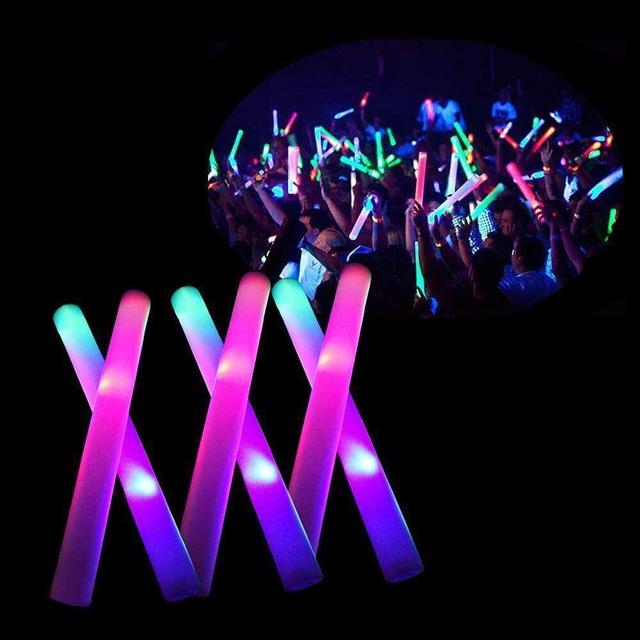 Foam Glow Sticks Light up Sticks Party Favor Glow in The Dark Party  Supplies Colorful Flashing